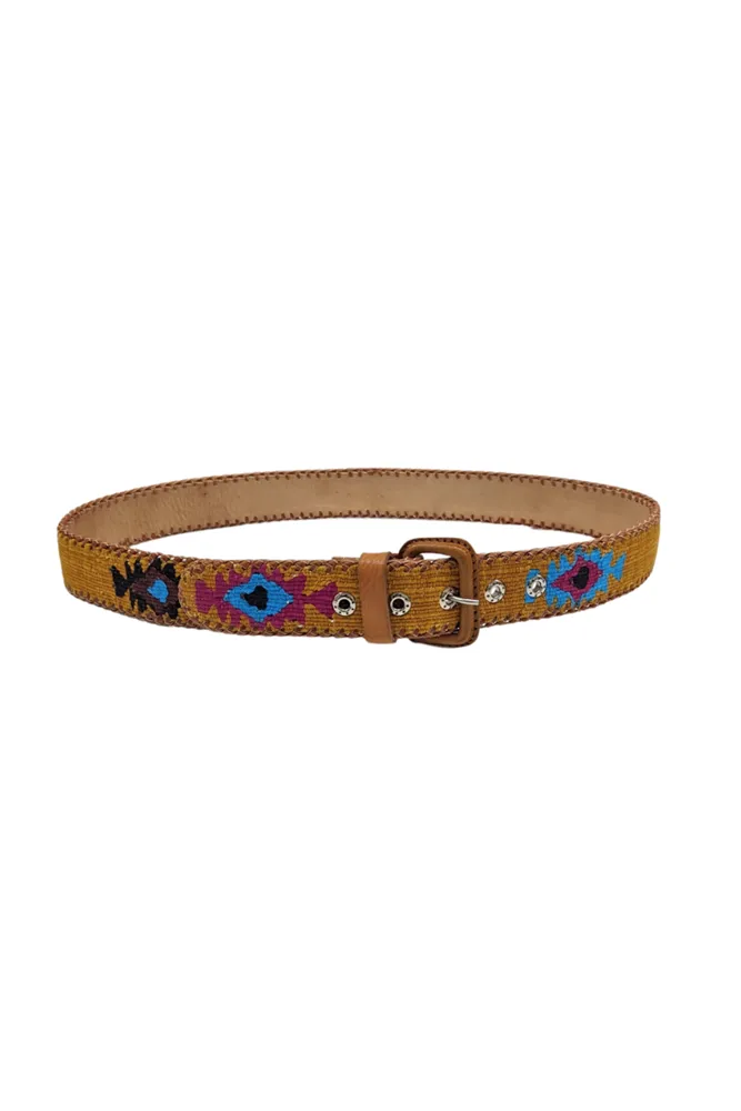 Guatemalan Cotton Leather Rombo Belt