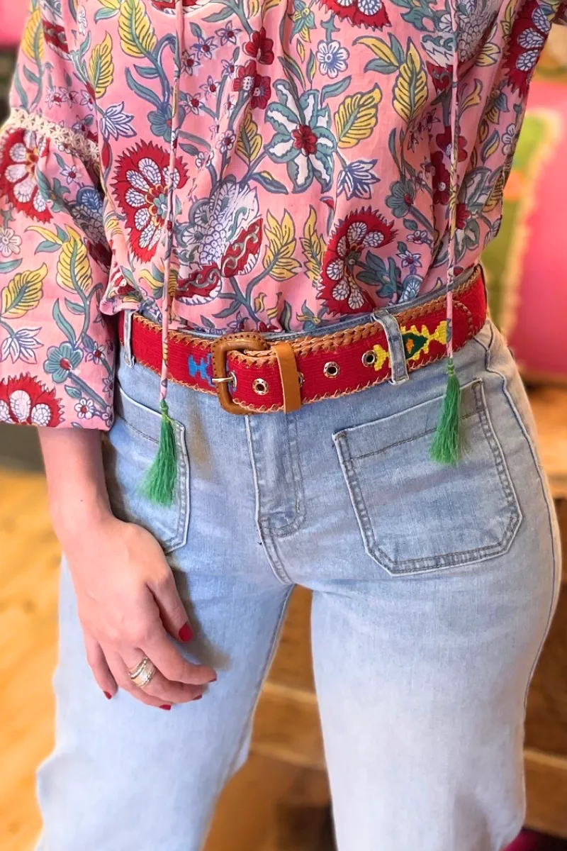 Guatemalan Cotton Leather Rombo Belt