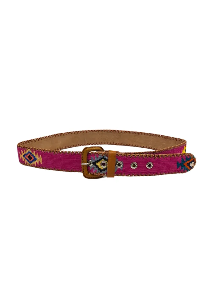 Guatemalan Cotton Leather Rombo Belt