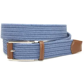 Italian Mini Woven Cotton Stretch Blue 35mm Belt