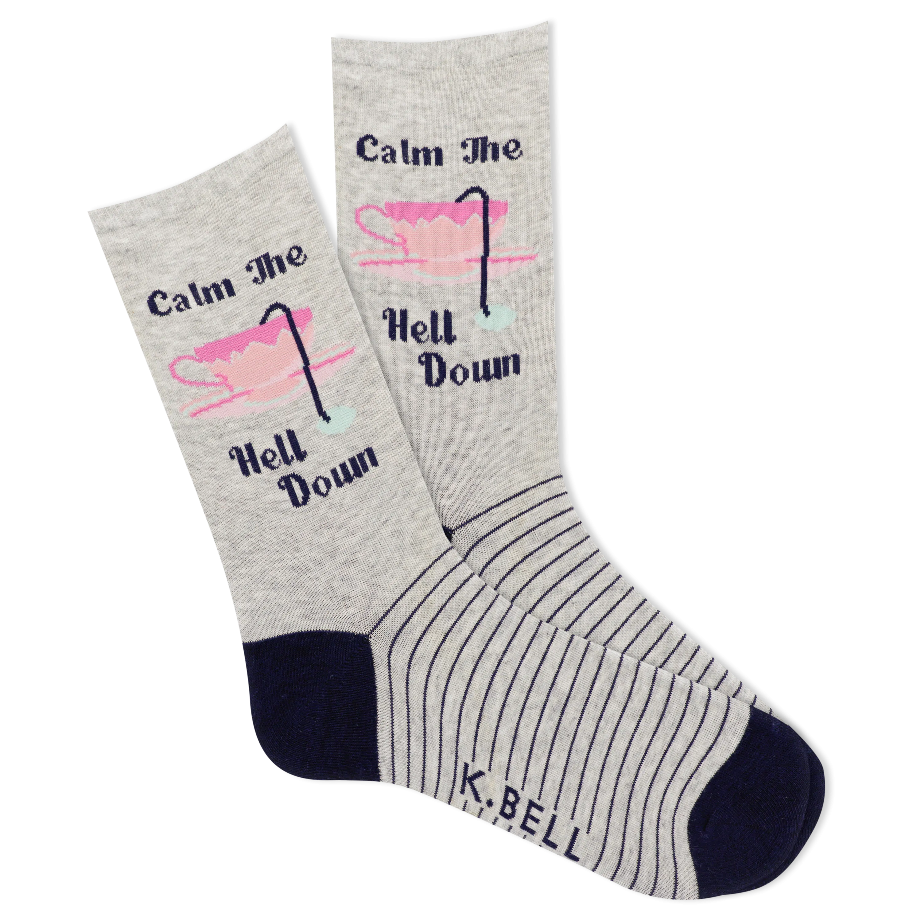 K.Bell Women's Calm The Hell Down Crew Socks