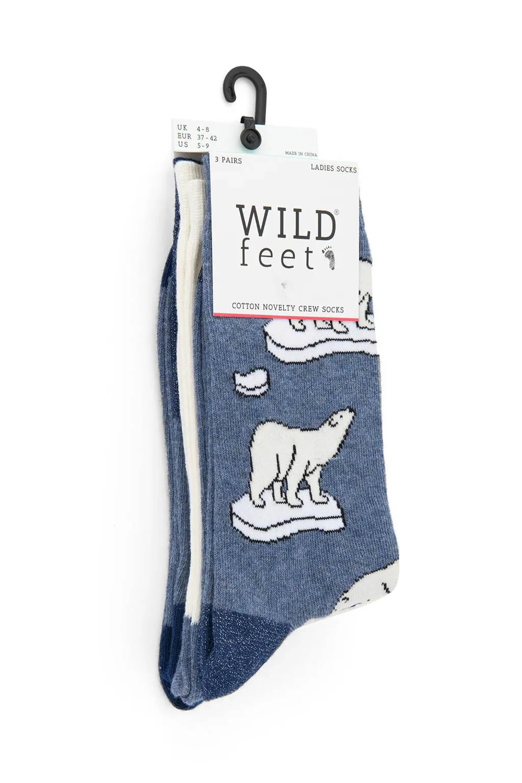 Ladies Polar Bear Socks - 3 Pair Pack