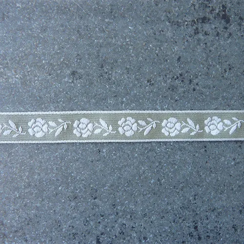 Mokuba : Floral Tyrol Tape - White / Seafoam