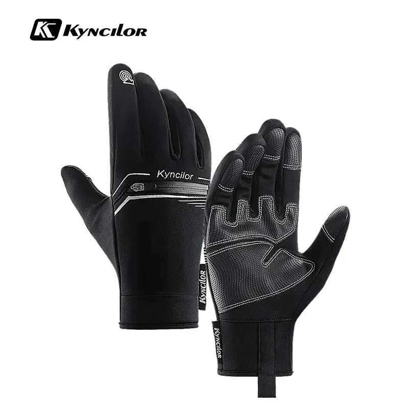 Motorcyclist Gloves Winter Windproof PU Touch Screen Bike Gloves Mtb Breathable Shockproof Cycling Gloves Sport Hiking Gloves