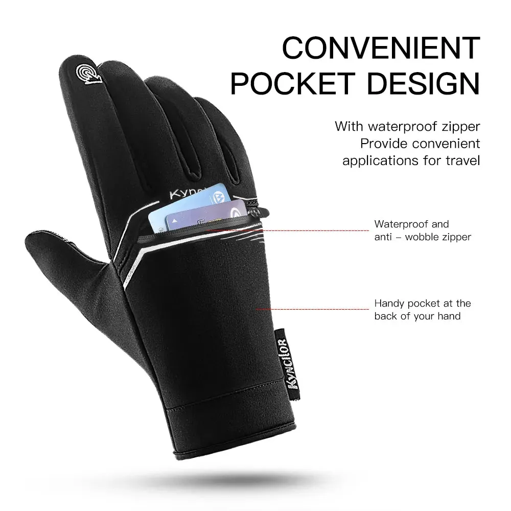 Motorcyclist Gloves Winter Windproof PU Touch Screen Bike Gloves Mtb Breathable Shockproof Cycling Gloves Sport Hiking Gloves