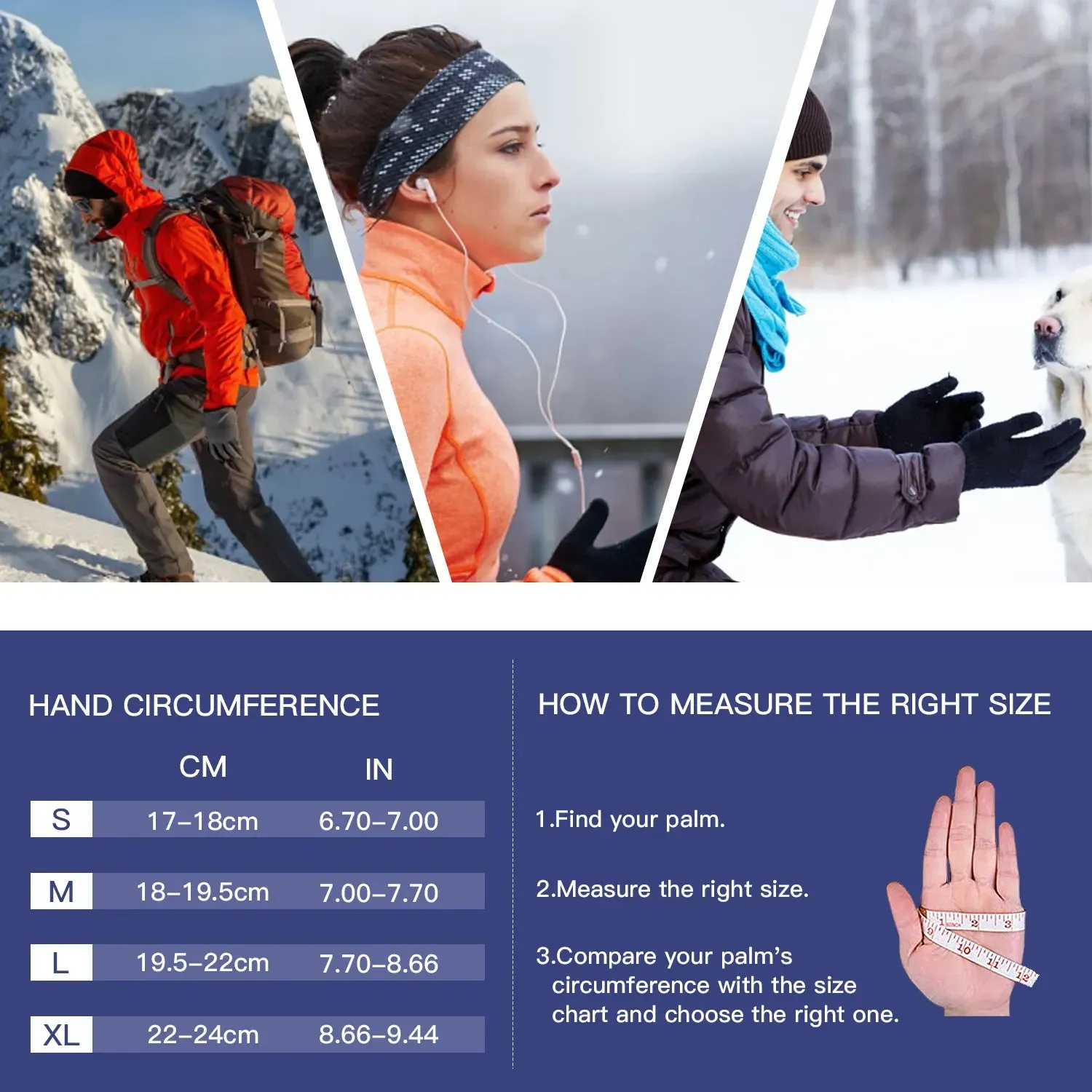 Motorcyclist Gloves Winter Windproof PU Touch Screen Bike Gloves Mtb Breathable Shockproof Cycling Gloves Sport Hiking Gloves