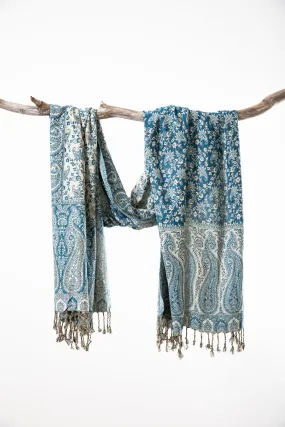 Paisley Reversible Fringe Shawl