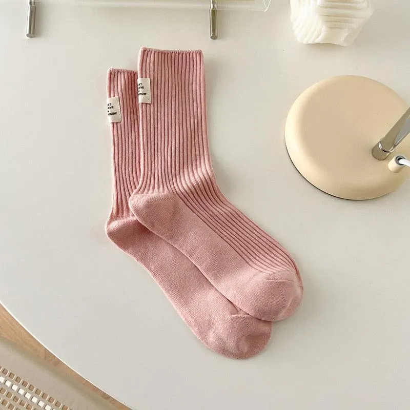 Pastel Colors Mid Cut Socks