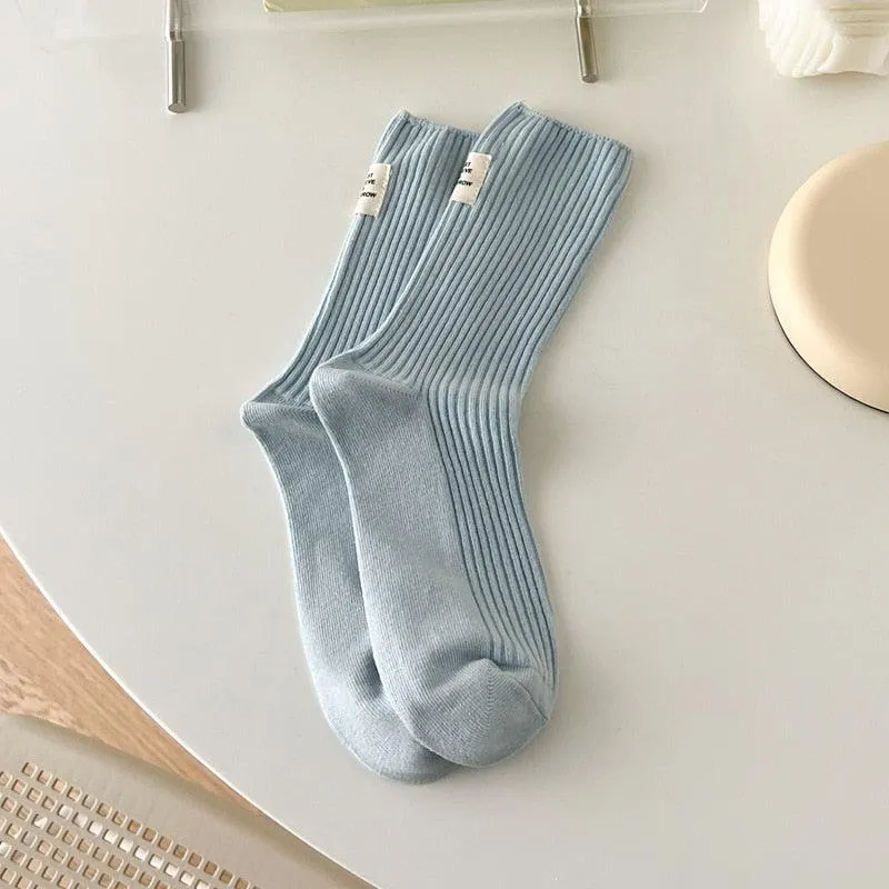 Pastel Colors Mid Cut Socks