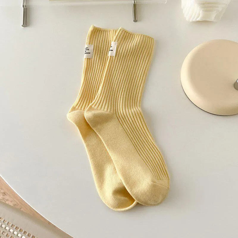 Pastel Colors Mid Cut Socks