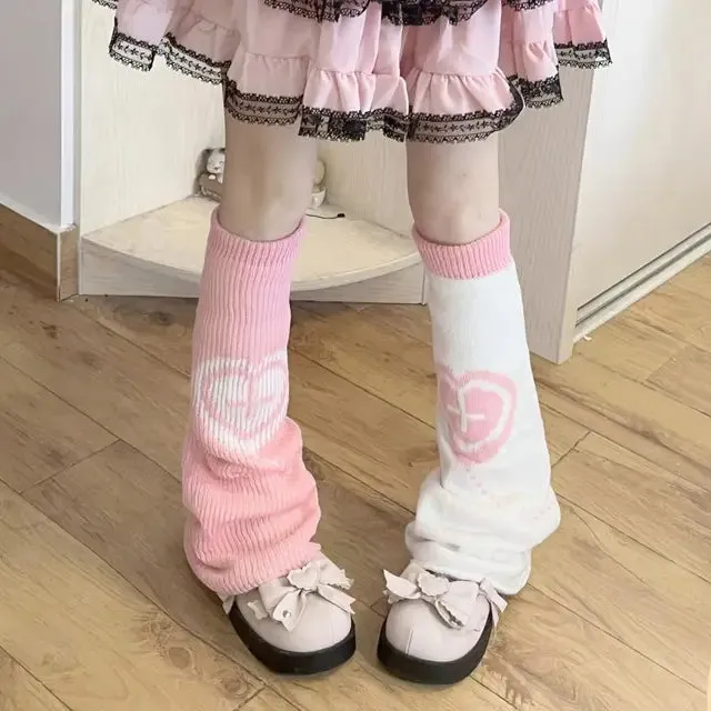 Pastel Goth Heart Cross Leg Warmers