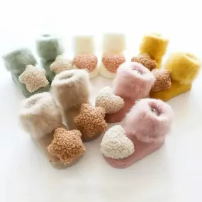 Puffy Fuzzy Snuggles Socks - Ultra-Soft Anti Slip Baby Socks (6M-2T)