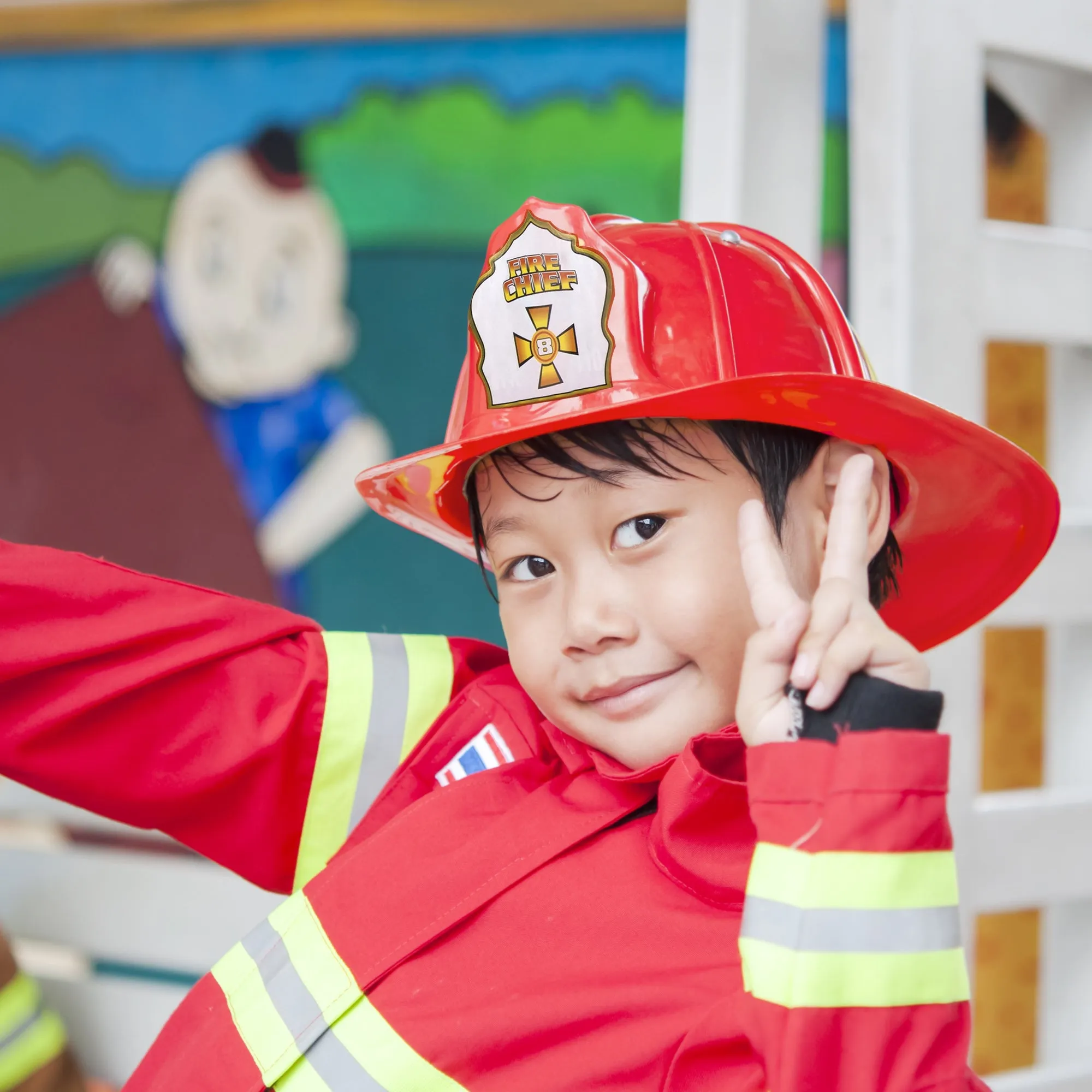 Red Plastic Firefighter Party Hats Toy