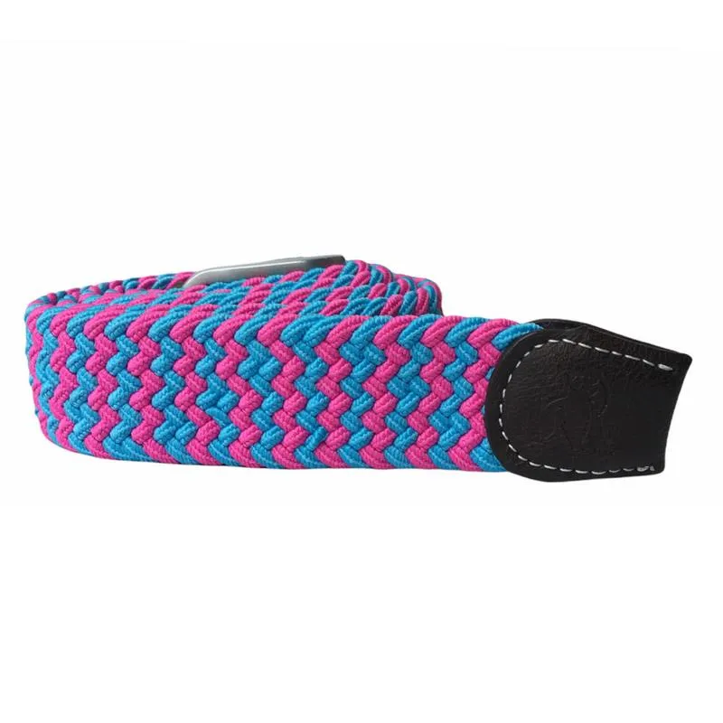 Repreve Woven Belt Blue & Pink Zigzag