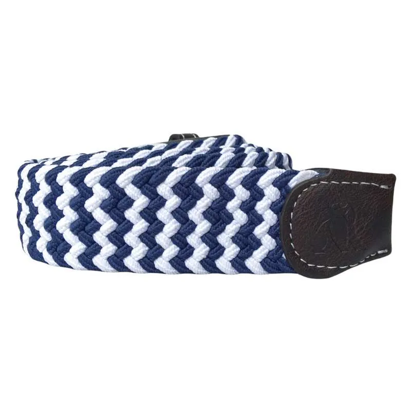 Repreve Woven Belt Navy & White Zigzag