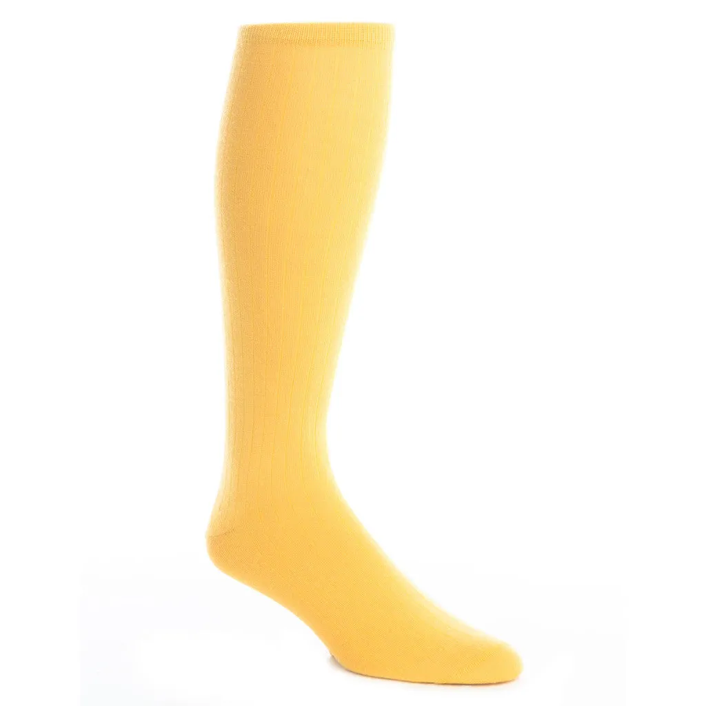 Saffron Solid Ribbed Fine Merino Wool Sock Linked Toe OTC