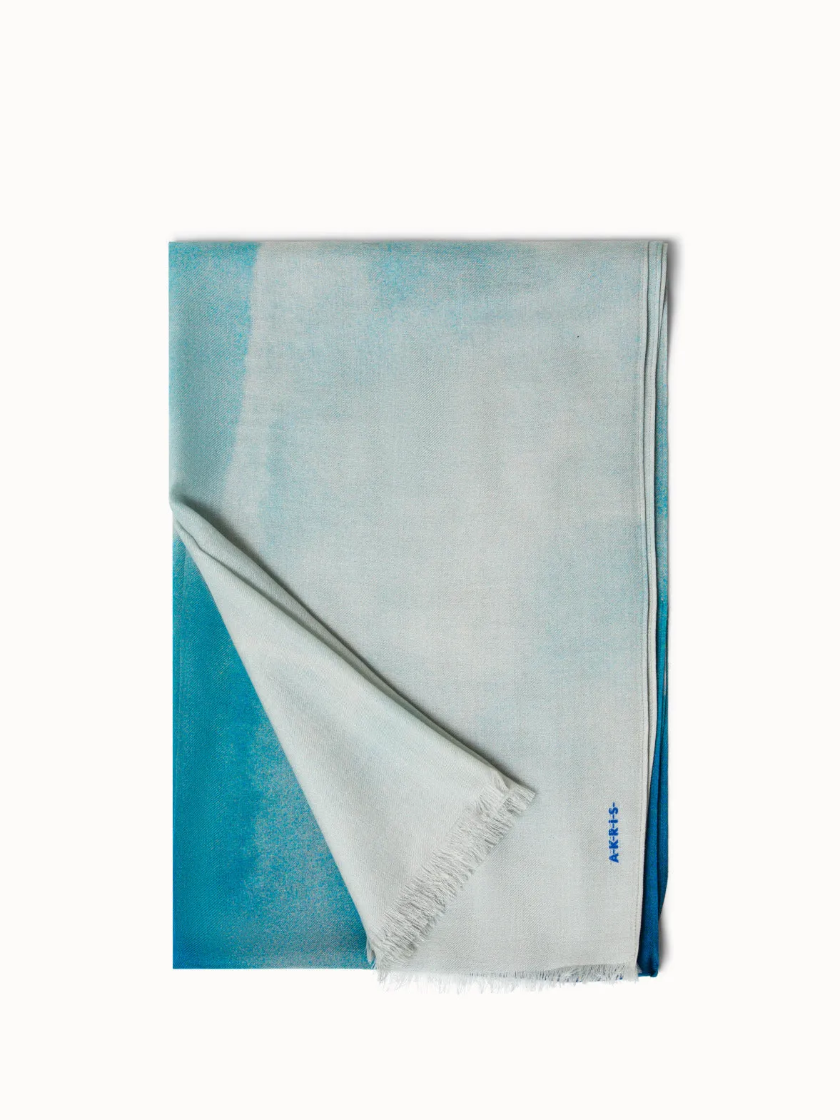 St.Gallen Sky Print Cashmere Silk Scarf