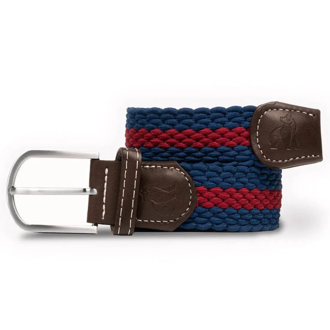 Swole Panda Woven Belt in Blue/Burgundy Stripe