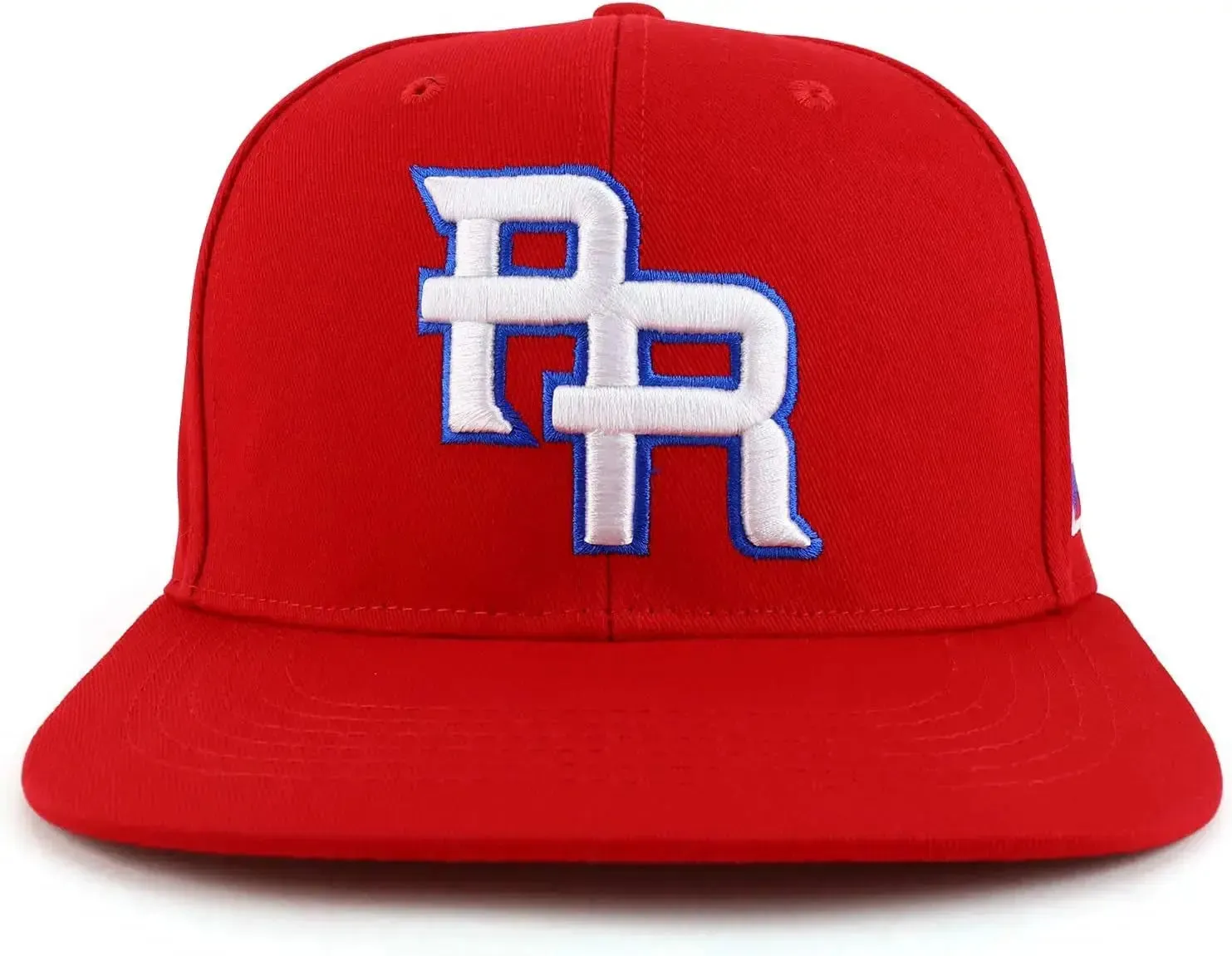 Trendy Apparel Shop PR 3D Embroidered Flatbill Snapback Cap with Puerto Rico Flag