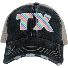 TX Rainbow Striped Wholesale Trucker Hats