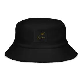 Unstructured Terry Cloth Bucket Hat with Logo