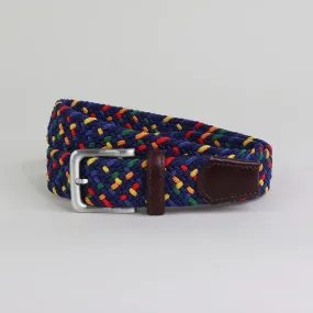 Wakerley 35mm Navy/Red/Yellow Elastic Belt