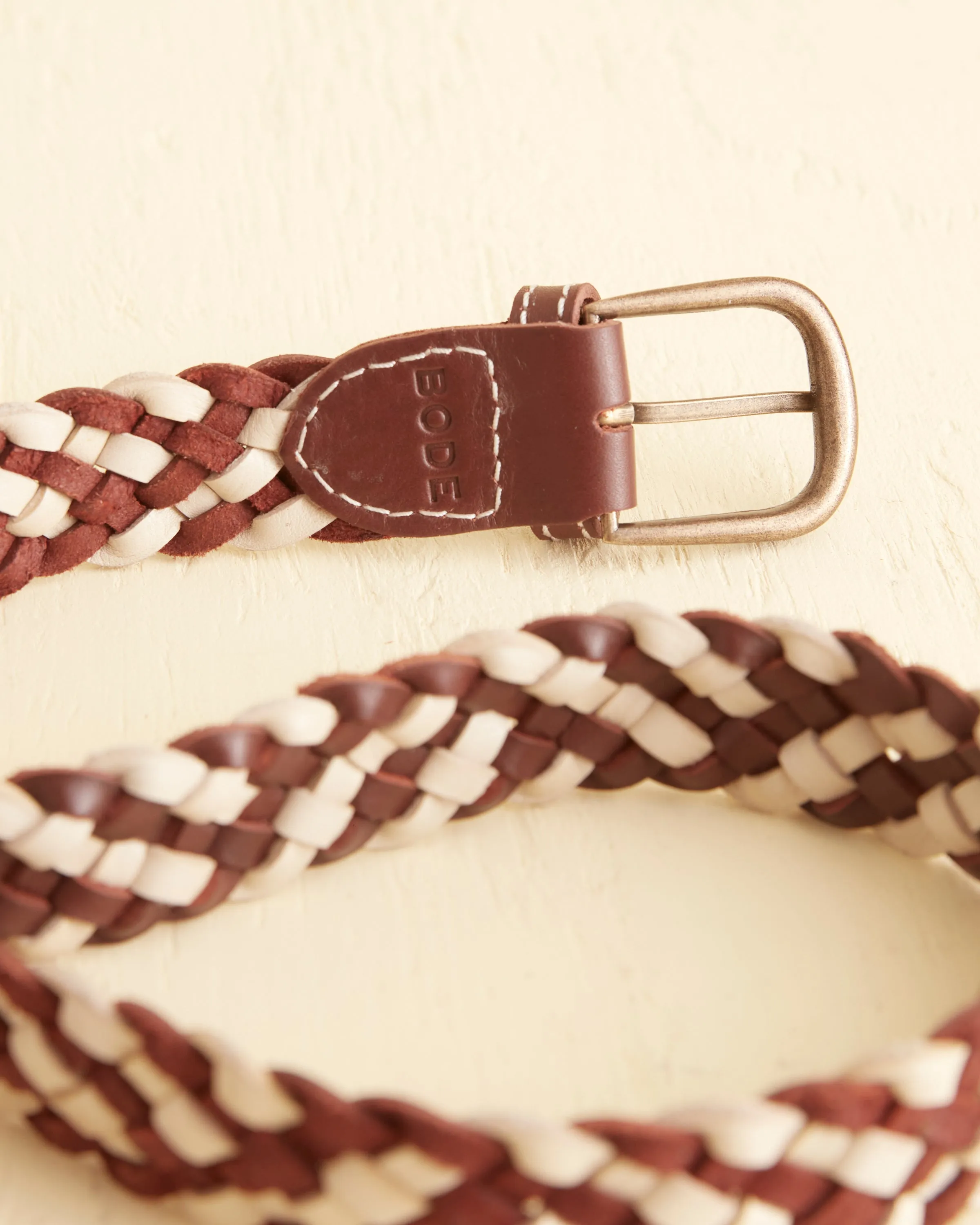 Woven Belt - Brown/White